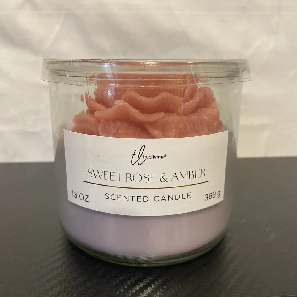 Trueliving‎  Sweet Rose and Amber 13 oz Scented candle